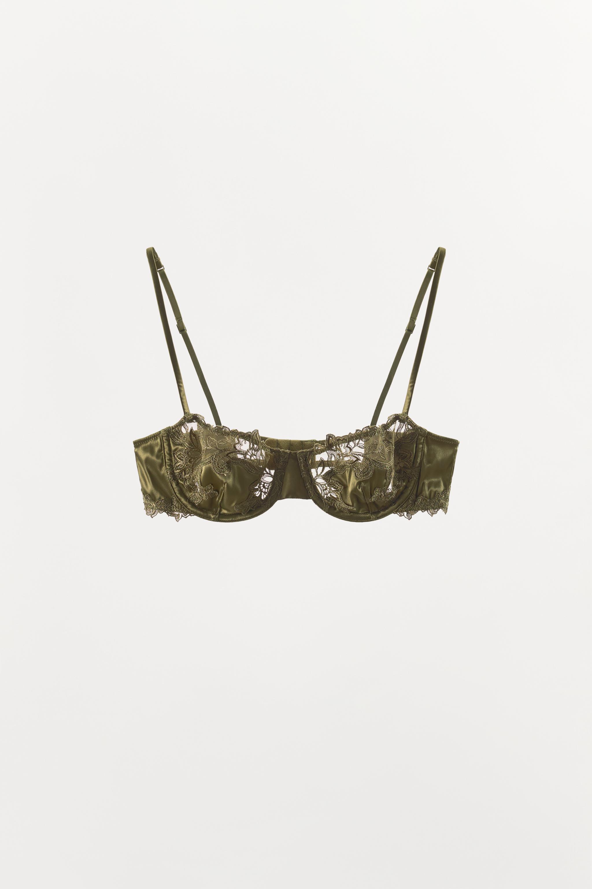 SOUTIEN-GORGE SATINÉ À ARMATURES ET DENTELLE